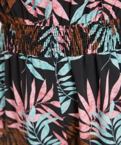 Tropical Print Knot Neck Shirred Wrap Jumpsuit -Clothing Shop 14513701 ns 9e999342 14b0 4a6b a516 01f7cff8b663