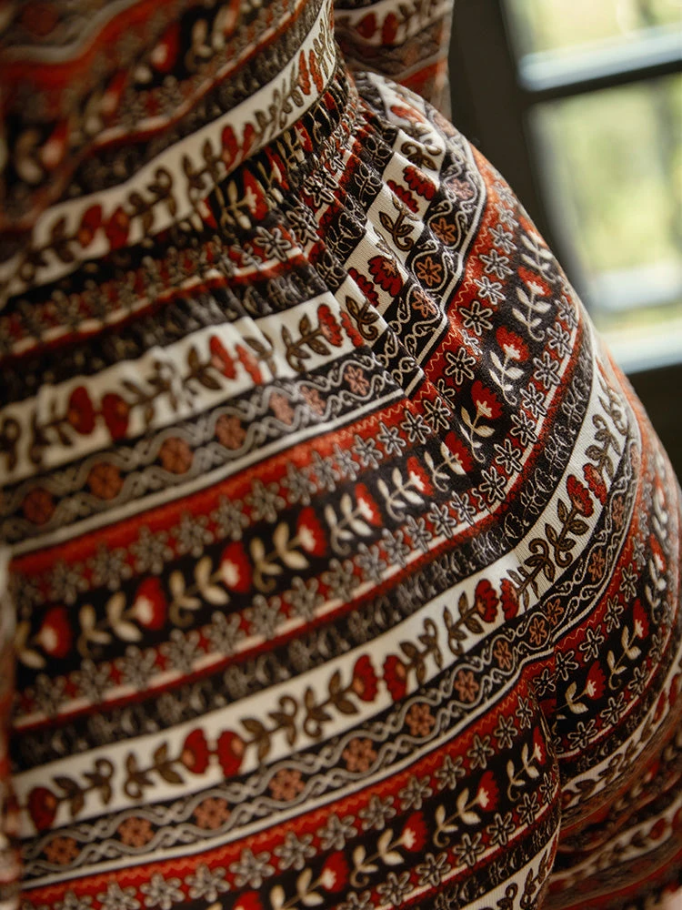 Halloween Bohemian Print Elastic Waist Sleep Shorts 8 Halloween Bohemian Print Elastic Waist Sleep Shorts - Image 6