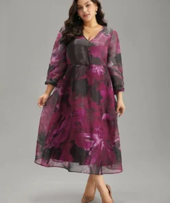 Floral Mesh Patchwork Pocket Elastic Waist Dress -Clothing Shop 146921974 cc a62555c6 fa5a 49f7 bc26 6b93e6c81427