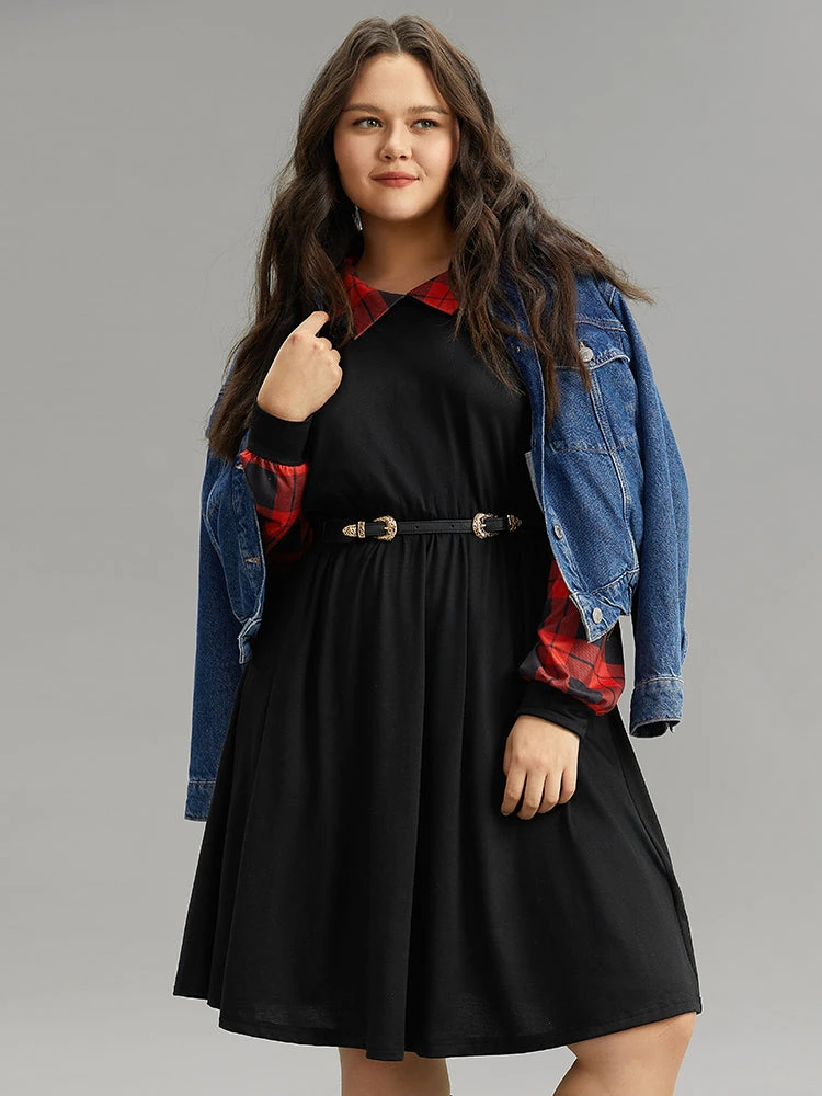 Supersoft Essentials Plaid Patchwork Gathered Dress 6 Supersoft Essentials Plaid Patchwork Gathered Dress - Image 4