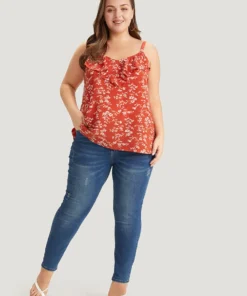 Ditsy Floral Ruffle Trim Cami Top -Clothing Shop 147358467 rg