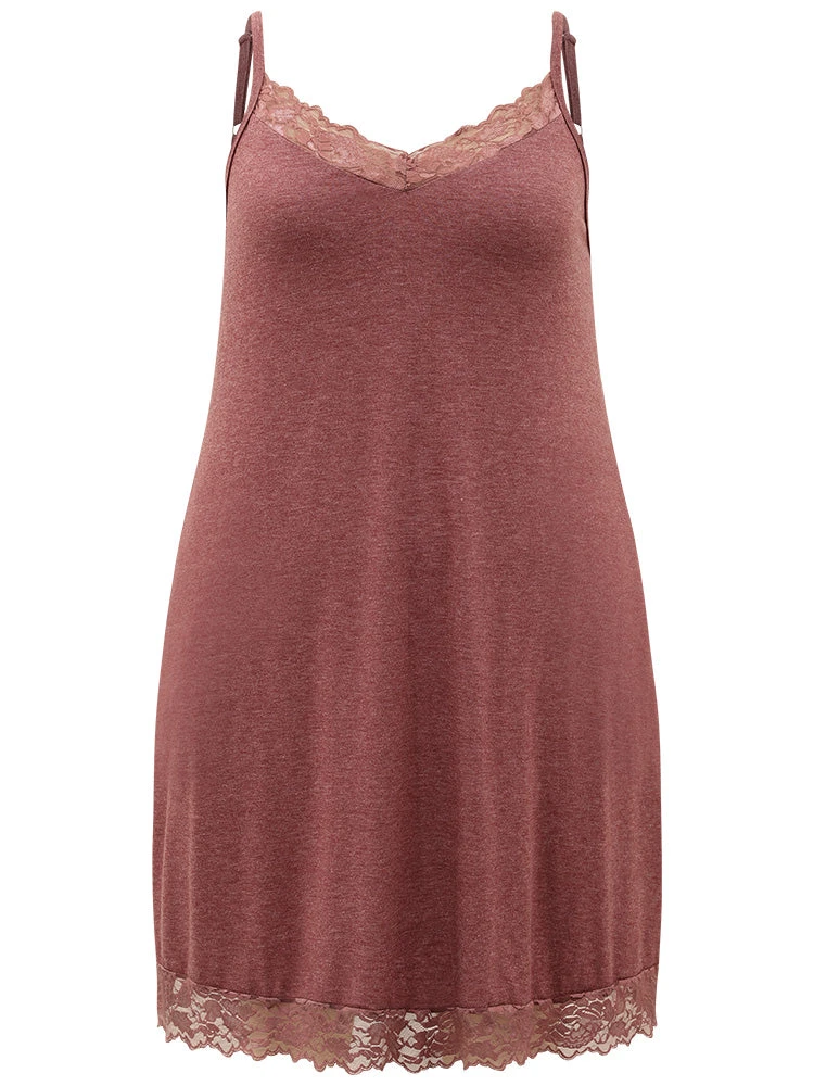 Solid Guipure Lace Pocket Cami Sleep Dress 9 Solid Guipure Lace Pocket Cami Sleep Dress - Image 7