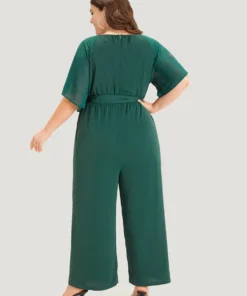 Solid Belted Pocket Cut Out Zipper Jumpsuit -Clothing Shop 148378713 hu