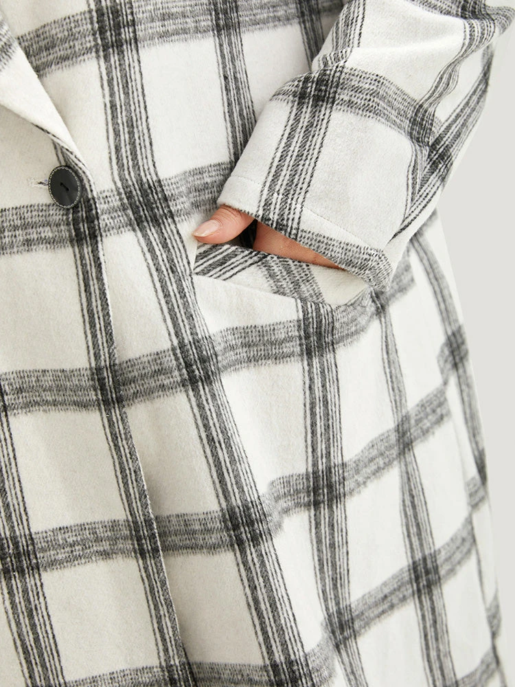 Plaid Lapel Collar Button Up Coat 11 Plaid Lapel Collar Button Up Coat - Image 9
