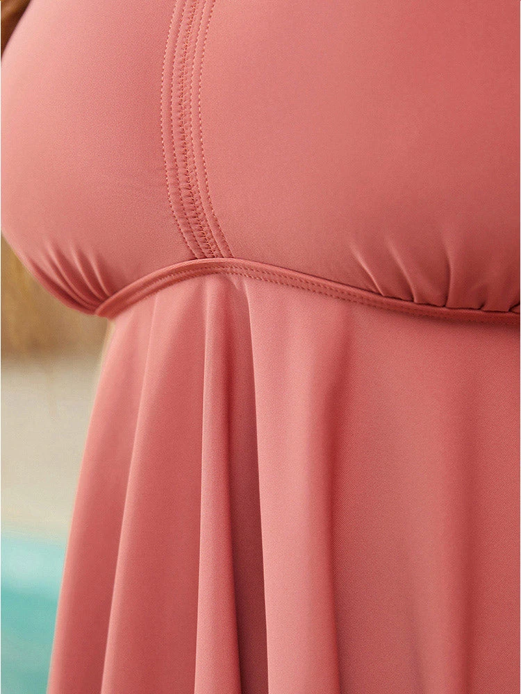 Ruffle Hem V Neck Crisscross Back Tankini Top 9 Ruffle Hem V Neck Crisscross Back Tankini Top - Image 7