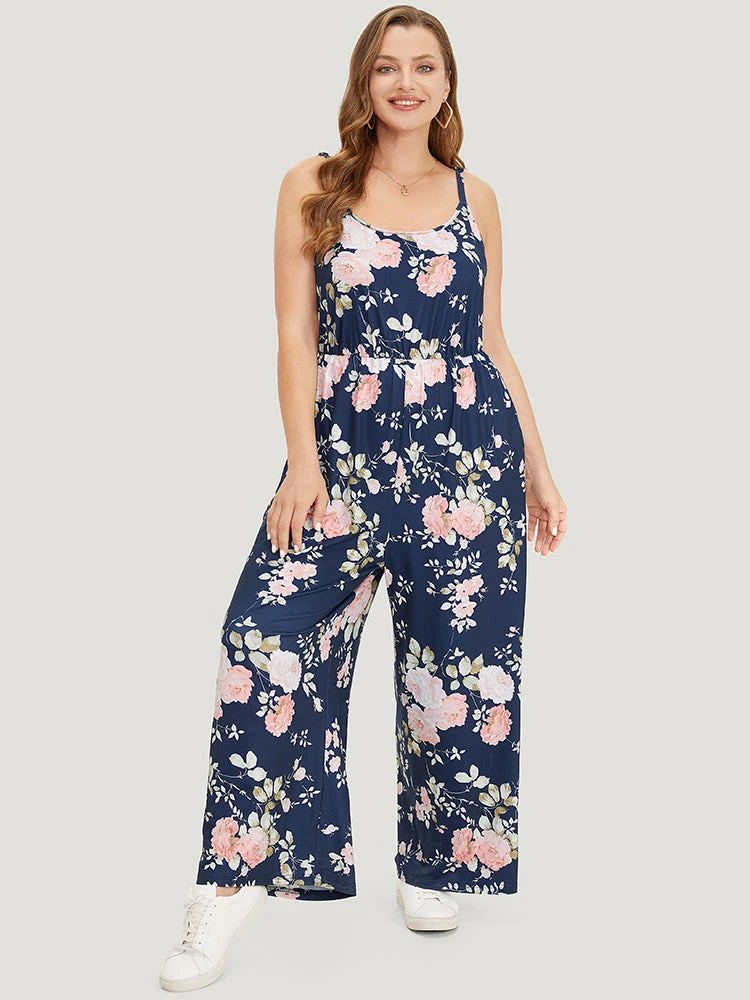 Floral Print Pocket Scoop Neck Cami Jumpsuit 5 Floral Print Pocket Scoop Neck Cami Jumpsuit - Image 3