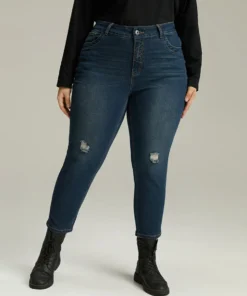 Stitch Detail Distressed Very Stretchy Jeans -Clothing Shop 150749329 ny 004f08f6 00a5 4c74 b235 30be08d2b77f