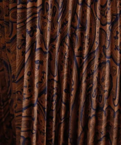 Boho Print Pleated Elastic Waist Wrap Dress -Clothing Shop 152174200 lw