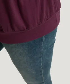 Plain Pleated Round Neck T-shirt -Clothing Shop 152659906 vd