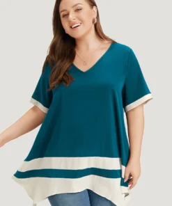 Anti-Wrinkle Two Tone Hanky Hem Blouse 31 Anti-Wrinkle Two Tone Hanky Hem Blouse -Clothing Shop 154706455 yx 57f08391 afa5 4a68 bd27 25d7d1fe30d4