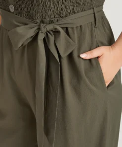 Shirred Frill Trim Belted Button Detail Cami Jumpsuit -Clothing Shop 157449850 ce