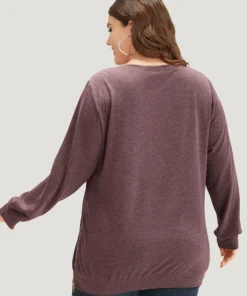 Plain Zipper Round Neck Elastic Cuffs Sweatshirt -Clothing Shop 157971983 zn 6573c4af ebc5 45ee a030 64ab1481d3e3