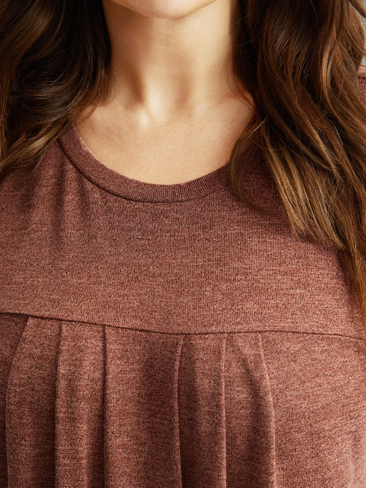 Plain Heather Plicated Detail T-shirt 7 Plain Heather Plicated Detail T-shirt - Image 5