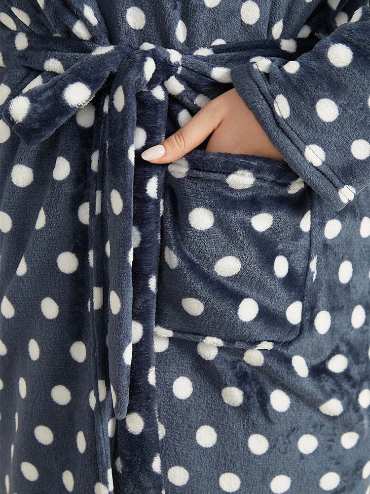 Halloween Polka Dot Pocket Belted Hooded Sleep Dress 9 Halloween Polka Dot Pocket Belted Hooded Sleep Dress - Image 7