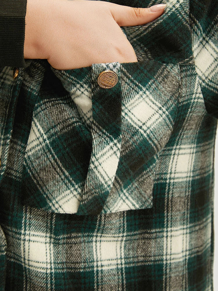 Halloween Plaid Pocket Button Up Contrast Patchwork Jacket 9 Halloween Plaid Pocket Button Up Contrast Patchwork Jacket - Image 7