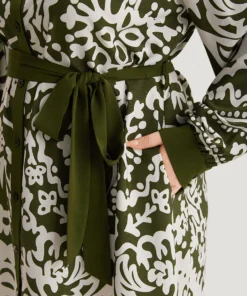 Boho Print Pocket Button Through Belted Contrast Dress 16 Boho Print Pocket Button Through Belted Contrast Dress -Clothing Shop 16246765 xh