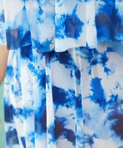 Tie Dye Ruffle Tiered A Line Swim Dress -Clothing Shop 162549938 rs