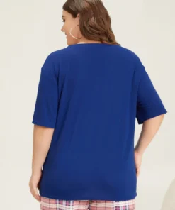 Floral Glitter Crew Neck Sleep Top -Clothing Shop 166959697 ix