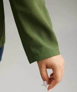 Solid Suit Collar Button Detail Blazer -Clothing Shop 167462042 lp