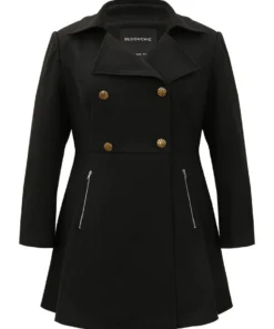 Lapel Collar Metal Detail Zipper Pocket Coat -Clothing Shop 168333698 xr 956221f2 6012 42e2 8255 1d80a02a9b50