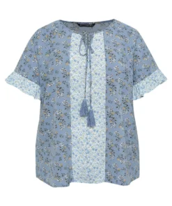 Ditsy Floral Tassels Tie Patchwork Ruffle Sleeve Blouse -Clothing Shop 168628668 ho b2211ea9 7d5a 4873 bf64 7d4fedd8c39a