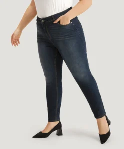 Skinny Pocket Dark Wash Zipper Fly Jeans -Clothing Shop 168642625 xt