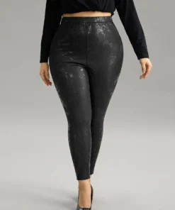 Vintage PU Leather Glitter Skinny Leggings 14 Vintage PU Leather Glitter Skinny Leggings -Clothing Shop 169681476 xy