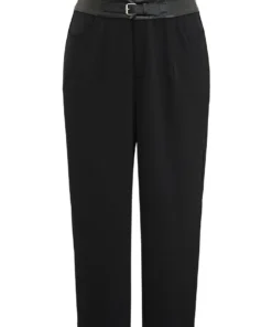 Static-Free PU Leather Buckle Detail Pants -Clothing Shop 17004188 ni