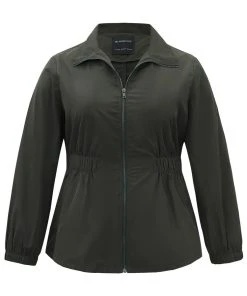 Wind-Resistant Waistline Inside Zipper Fly Windbreaker -Clothing Shop 170507499 ly