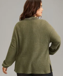 Faux Suede Patchwork Waffle Knit Flap Pocket Sweatshirt 10 Faux Suede Patchwork Waffle Knit Flap Pocket Sweatshirt -Clothing Shop 171999249 dq