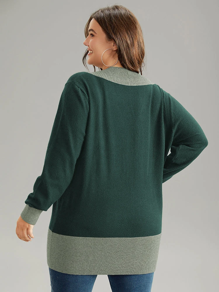 Supersoft Essentials Contrast Deep V Neck Button Detail Pullover 22 Supersoft Essentials Contrast Deep V Neck Button Detail Pullover - Image 20