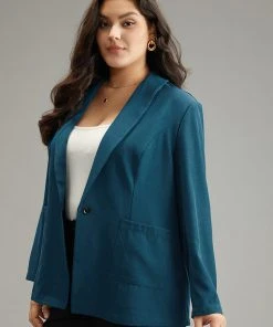 Anti-Wrinkle Lapel Collar Pocket Blazer 12 Anti-Wrinkle Lapel Collar Pocket Blazer -Clothing Shop 176416215 se