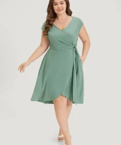 Supersoft Essentials Solid Knot Wrap Hem Cap Sleeve Dress 14 Supersoft Essentials Solid Knot Wrap Hem Cap Sleeve Dress -Clothing Shop 176507242 eb b1a205d2 ada6 495b aca9 6f66e8141312