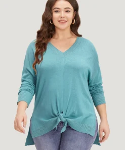 Supersoft Essentials Bowknot Front Split Side Pullover