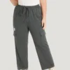Letter Patched Flap Pocket Bowknot Elastic Waist Sweatpants -Clothing Shop 179411344 xi