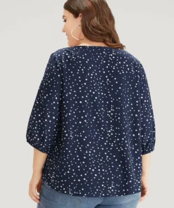 Polka Dot Knot Neck Arc Hem Blouse -Clothing Shop 180376483 ee 22a998b1 bb1f 4a0e 8004 a498cb85c66f