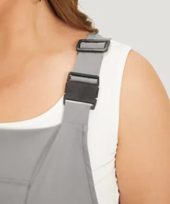 Solid Flap Pocket Drawstring Side Overall Jumpsuit -Clothing Shop 181114297 fu