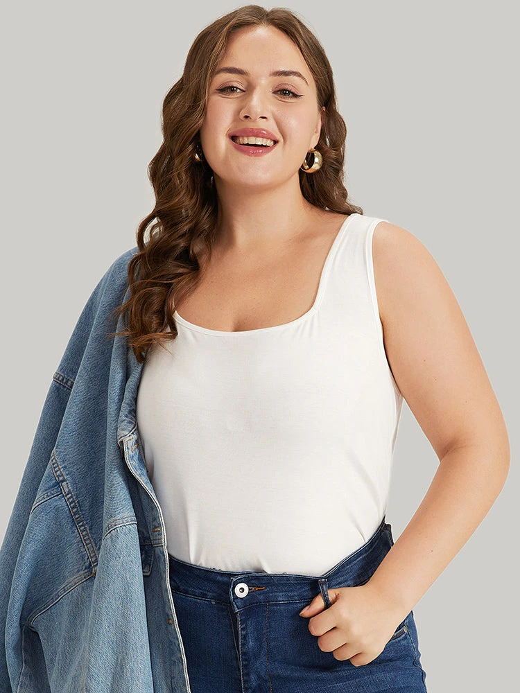 Supersoft Essentials Plain Square Neck Skinny Tank Top 7 Supersoft Essentials Plain Square Neck Skinny Tank Top - Image 5