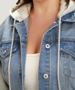 Hooded Patchwork Flap Pocket Denim Jacket -Clothing Shop 18269218 sp 5a3018f9 6b08 423a 8934 dfcdd01273f4