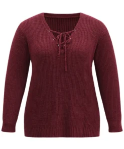 High Low Hem Lace Up Split Side Pullover -Clothing Shop 182902221 yq