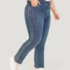Rainbow Striped Very Stretchy High Rise Medium Wash Jeans
