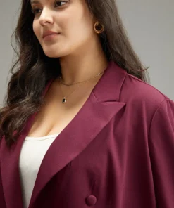 Anti-Wrinkle Solid Double Breasted Pocket Blazer -Clothing Shop 183739087 al a963fa36 81b8 4586 8d97 15d2fdbb604f