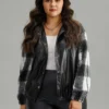Plaid Patchwork Contrast Button Up Jacket -Clothing Shop 184338411 jn