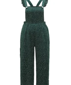 Polka Dot Flutter Trim Overall Cami Jumpsuit 15 Polka Dot Flutter Trim Overall Cami Jumpsuit -Clothing Shop 185271495 pp