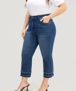 Bootcut Very Stretchy High Rise Dark Wash Fringe Detail Jeans -Clothing Shop 185689518 wy 22a06146 5351 4fec 939c 53bf5635d98e