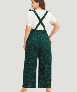Polka Dot Flutter Trim Overall Cami Jumpsuit 10 Polka Dot Flutter Trim Overall Cami Jumpsuit -Clothing Shop 187025910 wq
