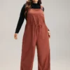 Plain Textured Drawstring Adjustable Straps Jumpsuit -Clothing Shop 187417214 fd 22e6a8ef f7c7 47fb 846a a47b2e594e10