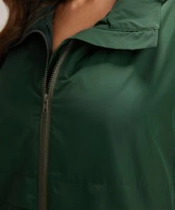 Wind-Resistant Plain Zipper Fly Pocket Jacket -Clothing Shop 188754461 ks