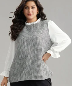 Gingham Ruffles Patchwork Frill Trim Blouse 26 Gingham Ruffles Patchwork Frill Trim Blouse -Clothing Shop 189473816 xs 30d3edd2 72ed 437e 9cfd a901e6db5f70