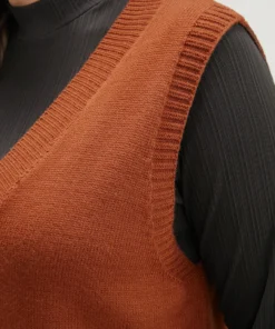 Solid Pointelle Knit V Neck Sleeveless Knit Top -Clothing Shop 189677138 vw